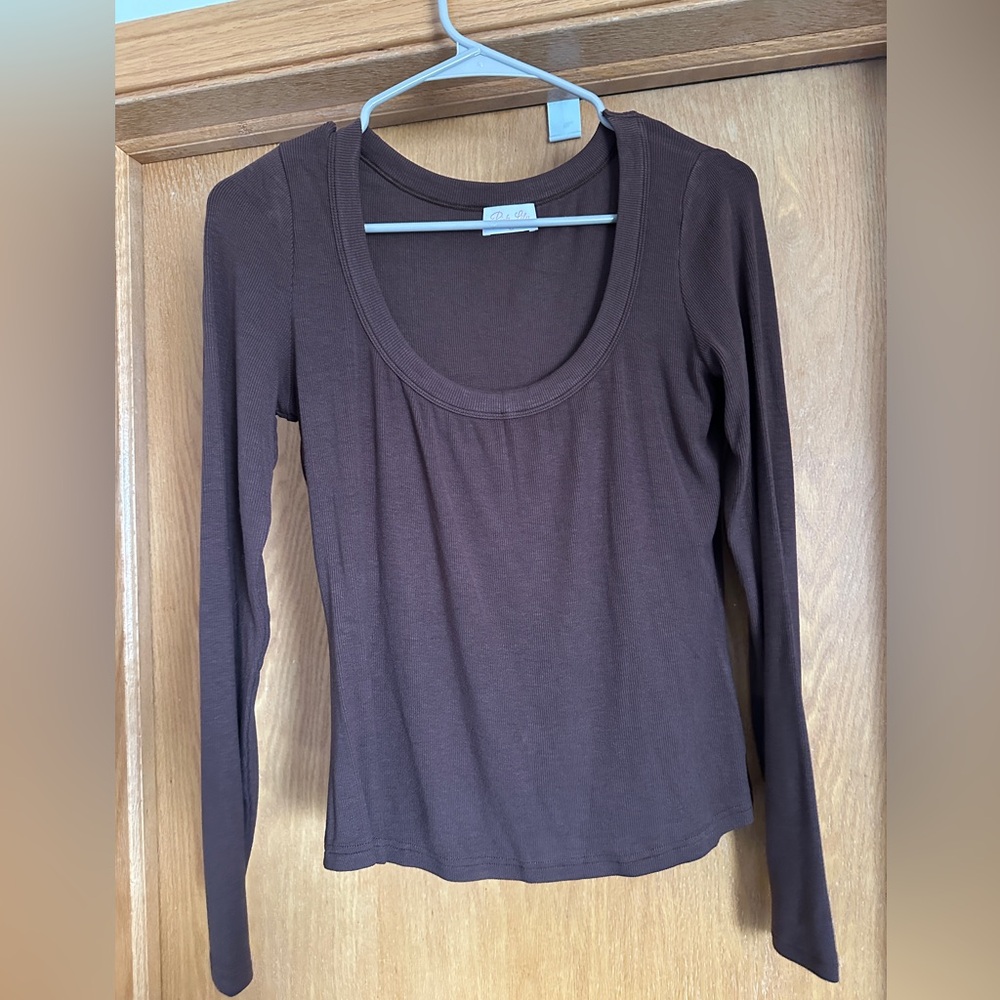 Women's Brown Long Sleeve Top